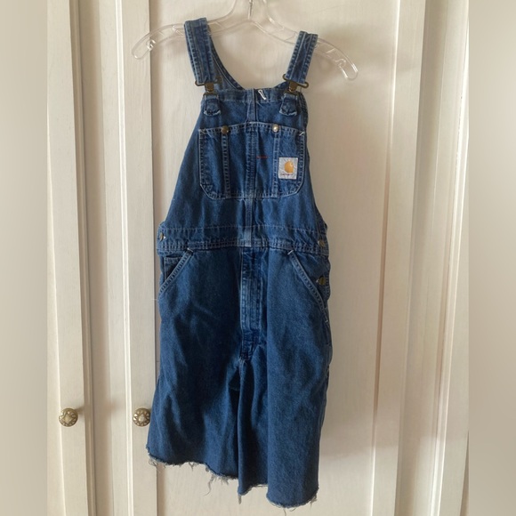 Carhartt Pants - Carhartt Blue Denim Bib Overalls with Logo Patch